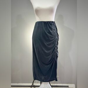 SALE! Black Green Envelope Ruched Maxi Skirt Size XS NWT